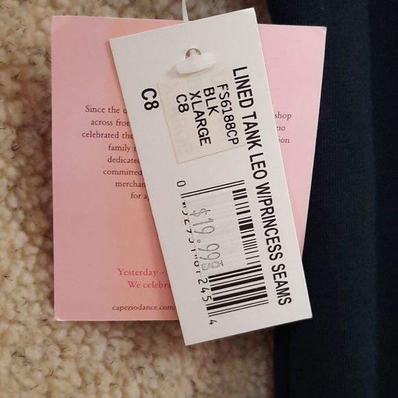 Capezio Lined Tank Leo w/Princess Seams - Picture 5 of 8